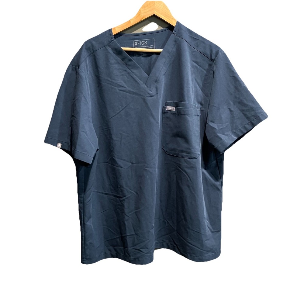 FIGS Technical Collection Blue Leon Three-Pocket Mens Scrubs Top XXL 1000199